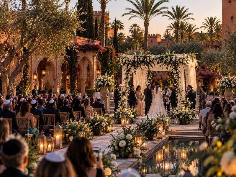 Chuppah in the garden of a villa in Marrakech