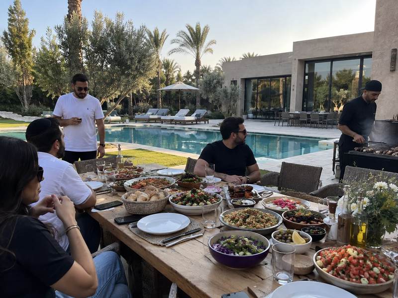 Kosher table set in a villa in Marrakech